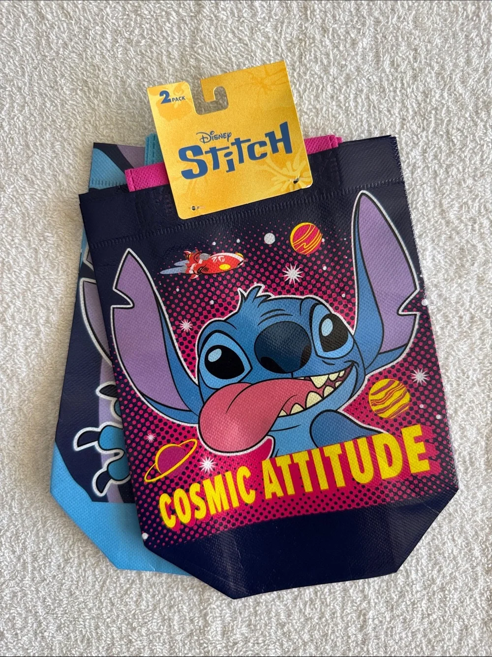 Disney Stitch Kids Tote Bag - Cosmic Attitude 2 Pack
